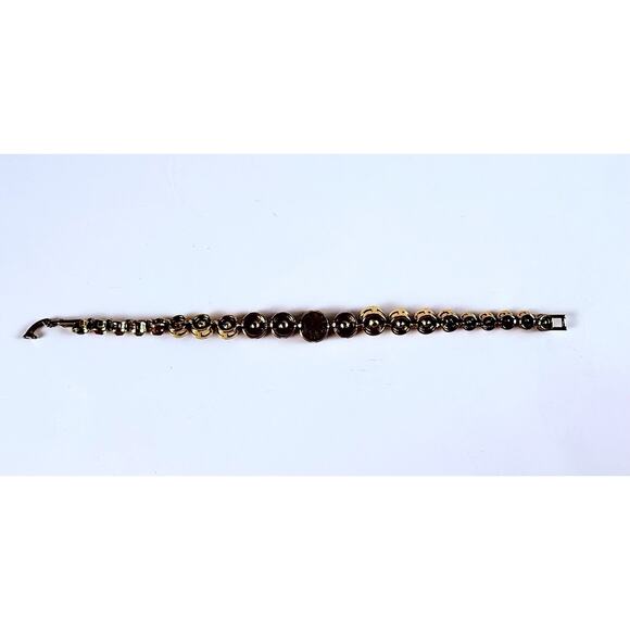 Heidi Daus AB Crystal Tennis Bracelet Gold Tone Rainbow Color Round Crystals 7” - Picture 8 of 9